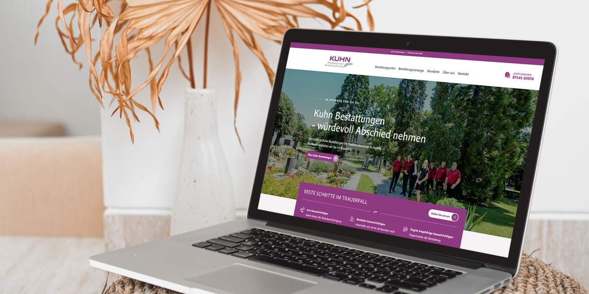 Die neue Webseite von Kuhn Bestattungen, dem Bestatter in Asperg, bietet umfassende Informationen zu Bestattungen in Möglingen und Ludwigsburg, betreut von Michael Groshaupt.